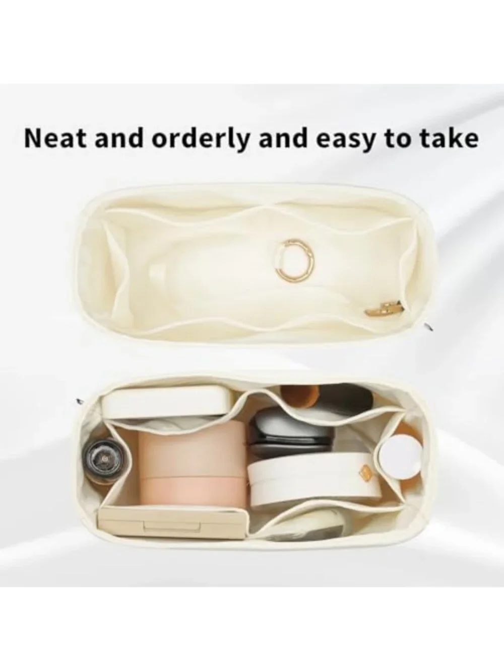 Luxury Silk Purse Organizer Insert for Designer Bags, Non-Slip Divider & Shaper